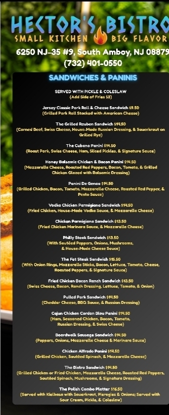 Hector's Bistro Menu