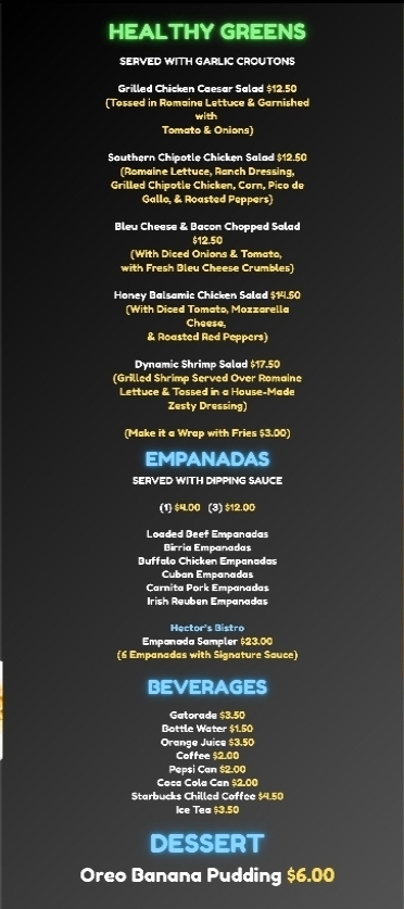 Hector's Bistro Menu