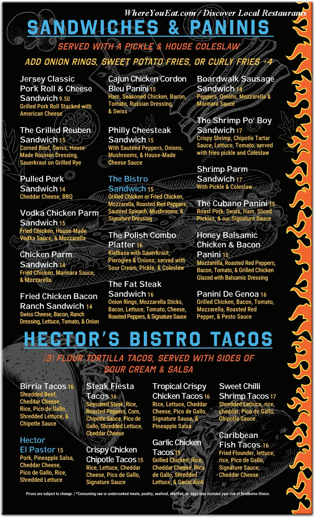 Hector's Bistro Menu